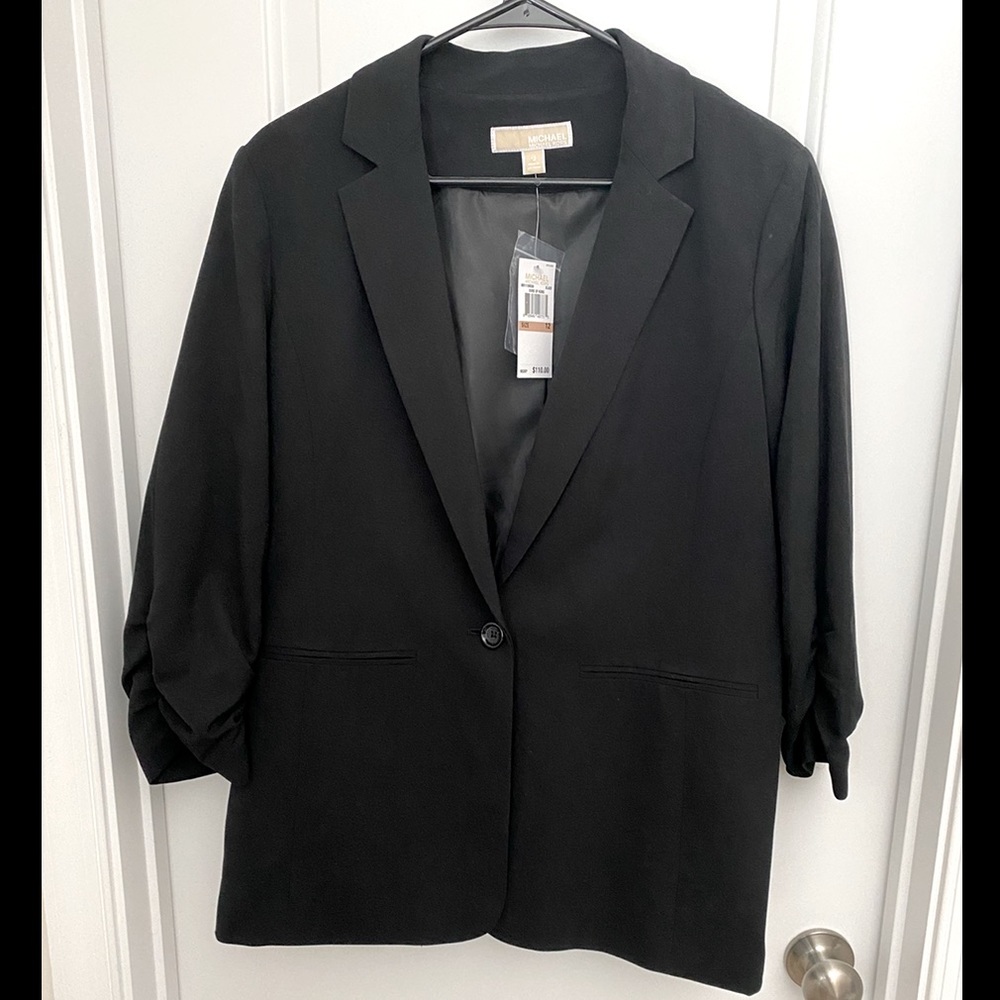 Ruched Sleeve Michael Kors Blazer